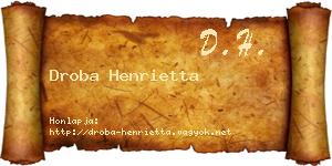 Droba Henrietta névjegykártya